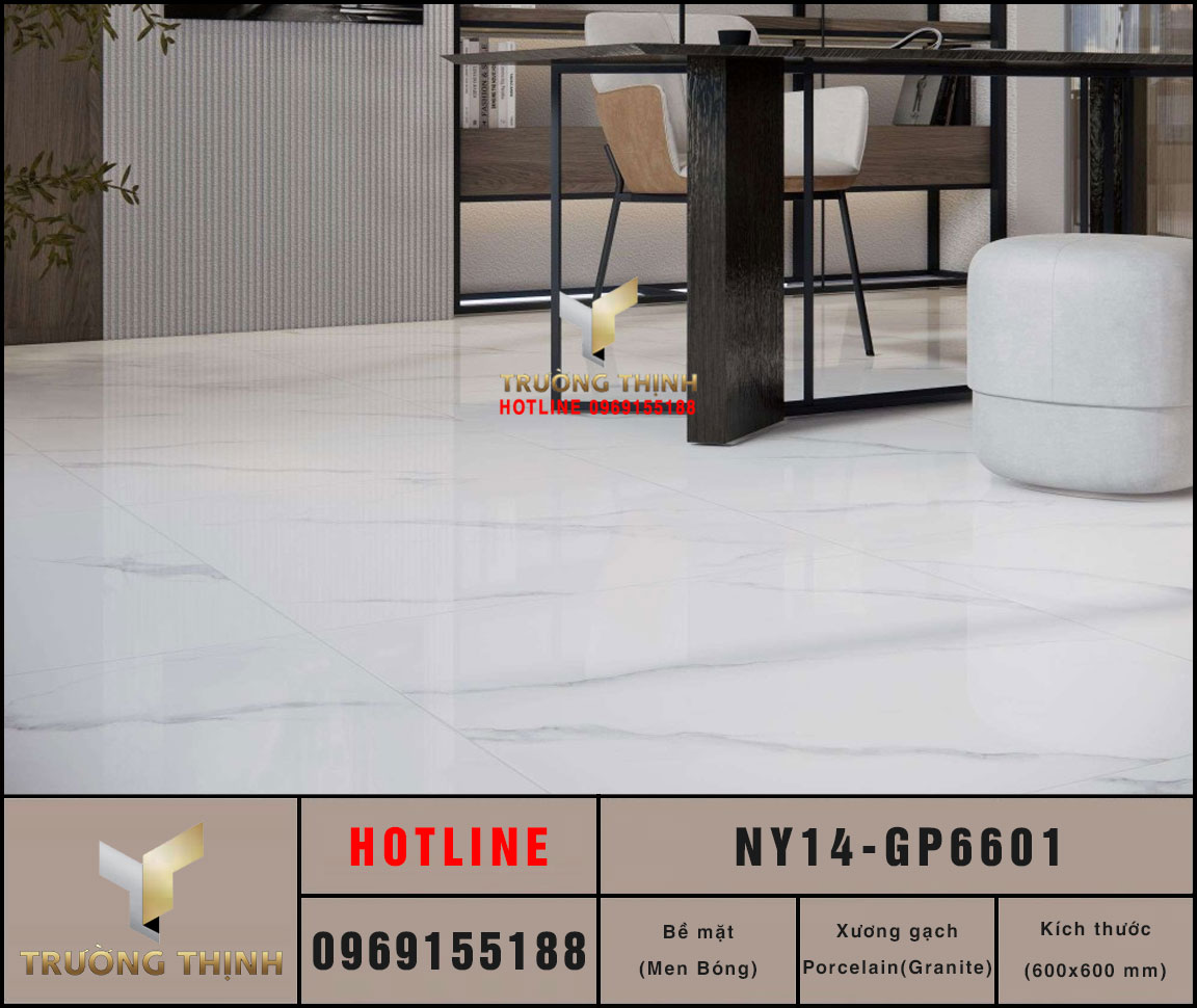 Gạch lát nền Porcelain 600x600 Viglacera United NY14-GP6601 – Đẳng Cấp Sang Trọng Từ BST United New York