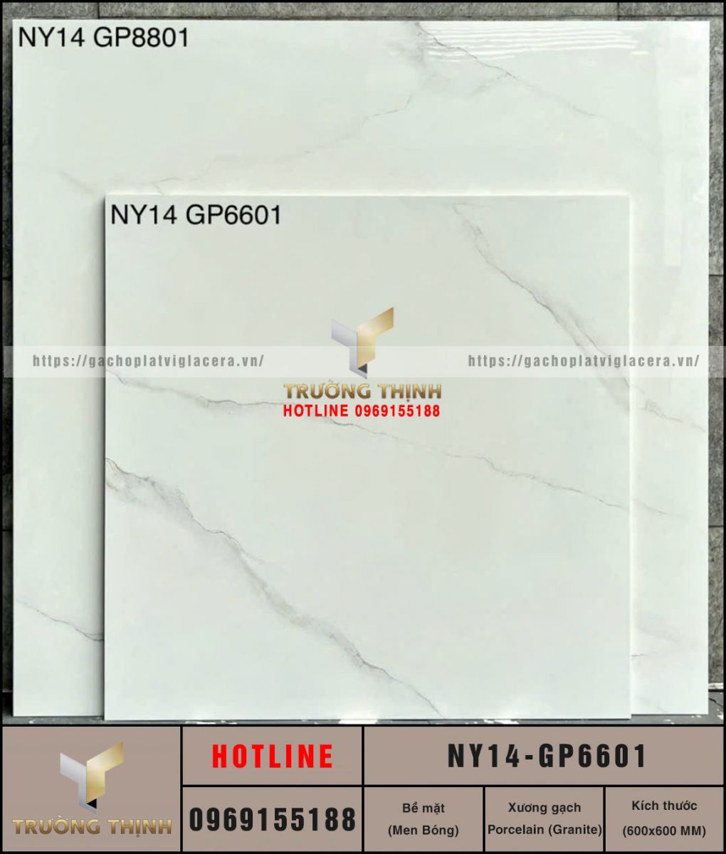 Gạch lát nền Porcelain 600x600 Viglacera United NY14-GP6601 – Đẳng Cấp Sang Trọng Từ BST United New York