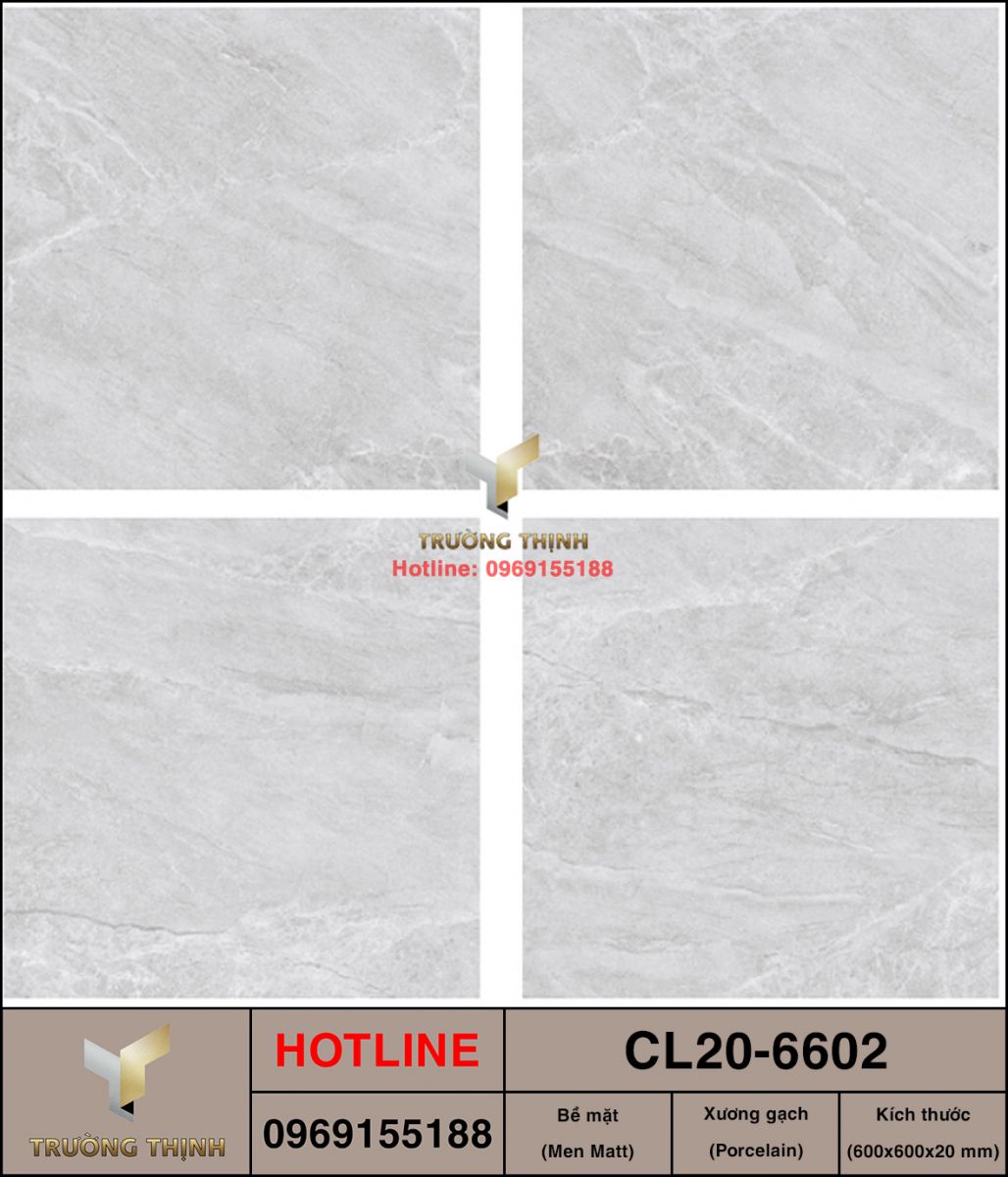 Gạch 600x600 Viglacera Cửu Long CL20-6602