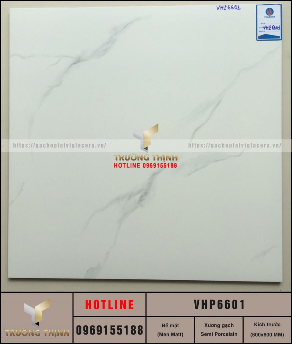 Gạch lát nền trắng khói 600x600 Viglacera VHP6601: Tuyệt tác kiến trúc hiện đại