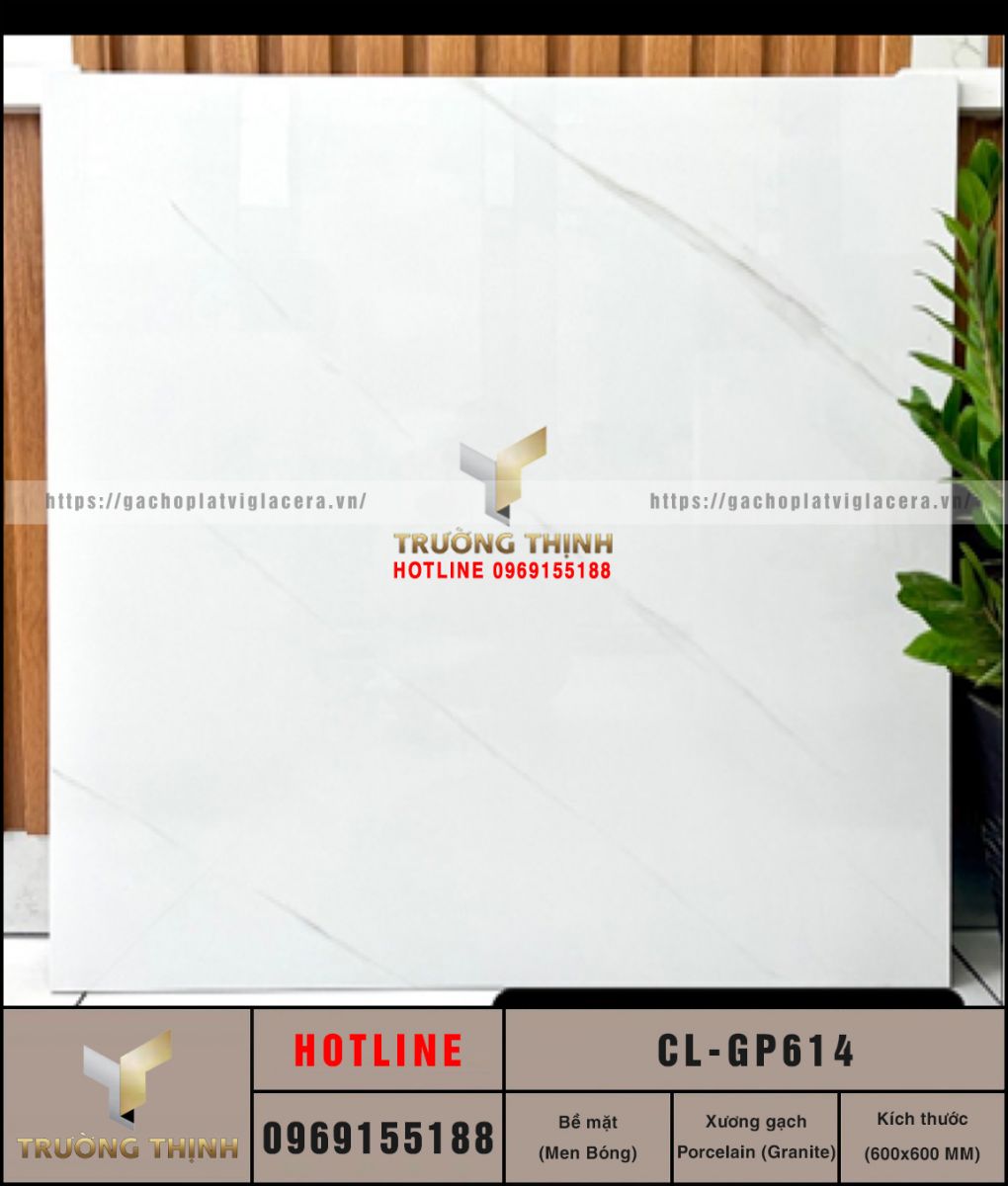 Gạch lát nền trắng khói vân mây 600x600 Viglacera CL-GP614 - Sang Trọng & Đẳng Cấp
