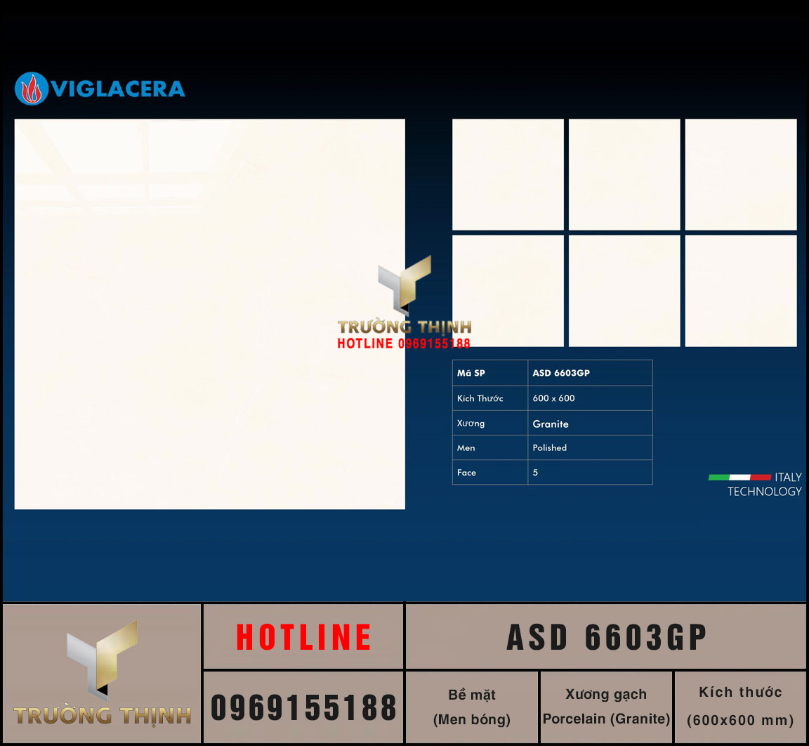 Gạch lát nền 600x600 Viglacera ASD 6603GP