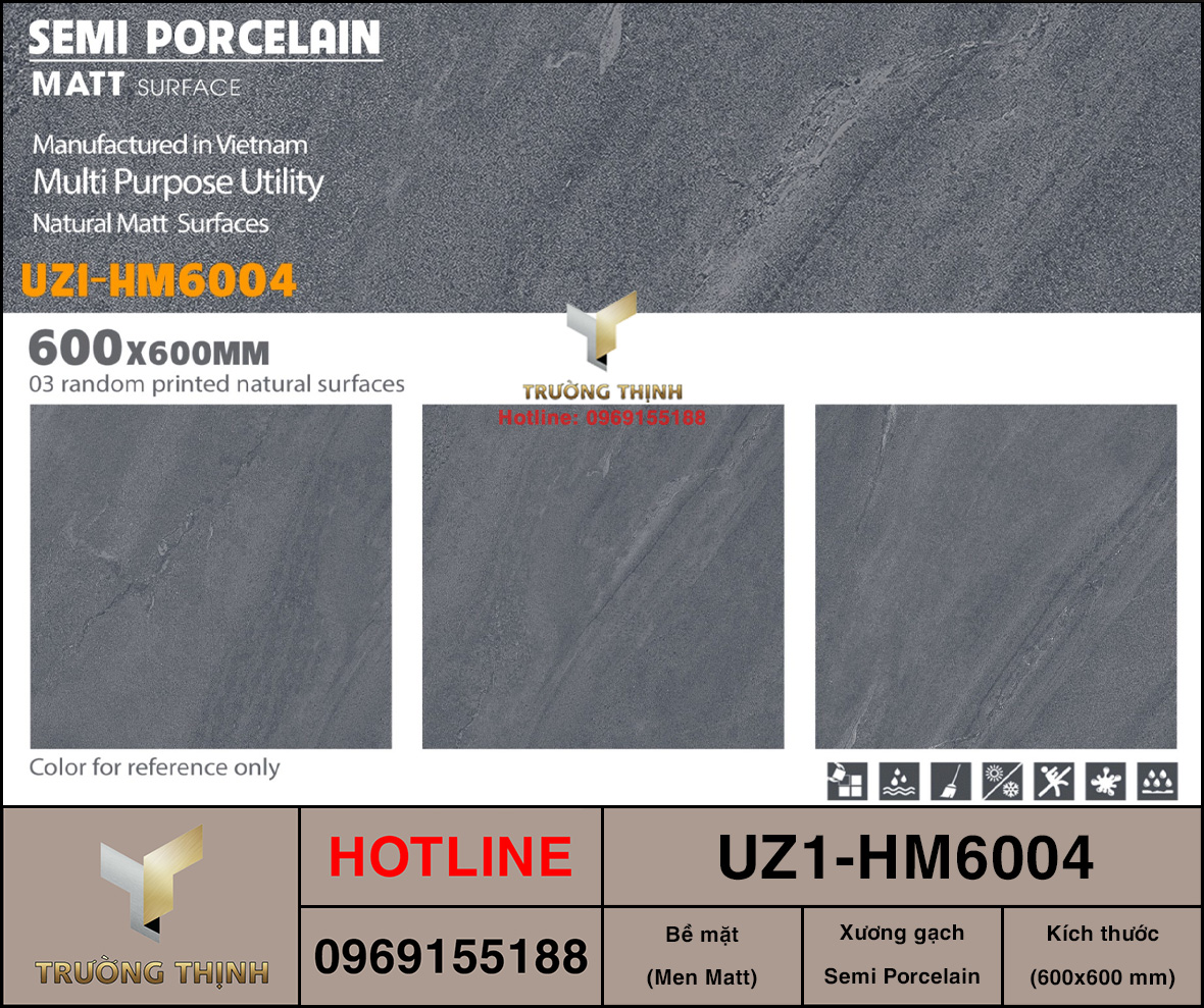 Gạch lát nền 600x600 Viglacera UZ1-HM6004