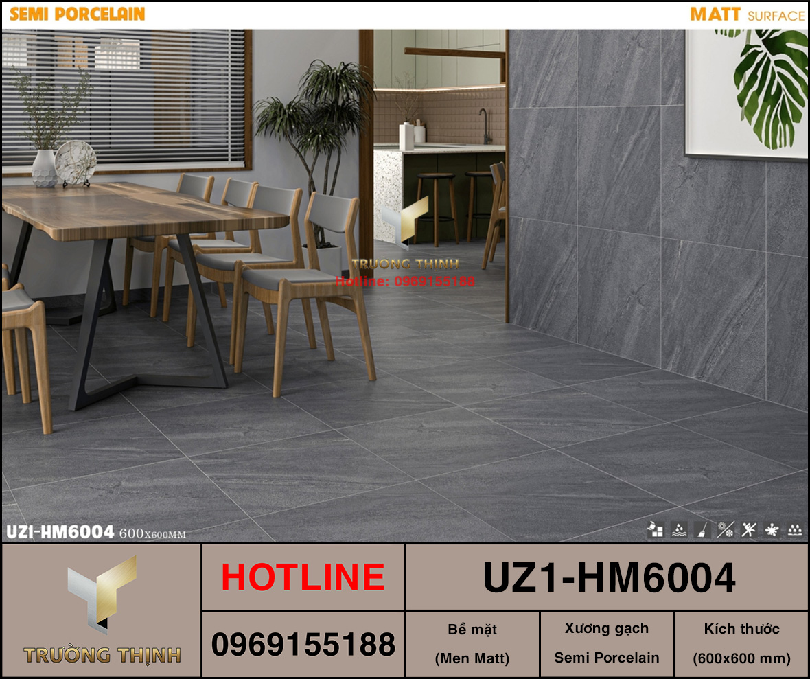 Gạch lát nền 600x600 Viglacera UZ1-HM6004