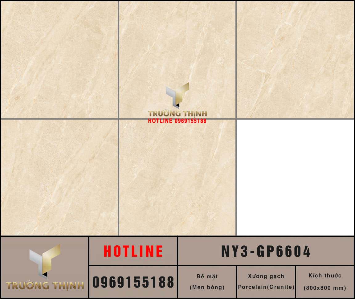 Gạch lát nền vân đá màu be 600x600 Viglacera NY3-GP6604: Đẳng cấp từ Bộ sưu tập United New York