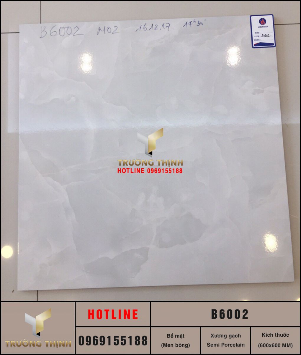Gạch lát nền vân đá men bóng 600x600 Viglacera B6002 – Sang trọng, Bền đẹp
