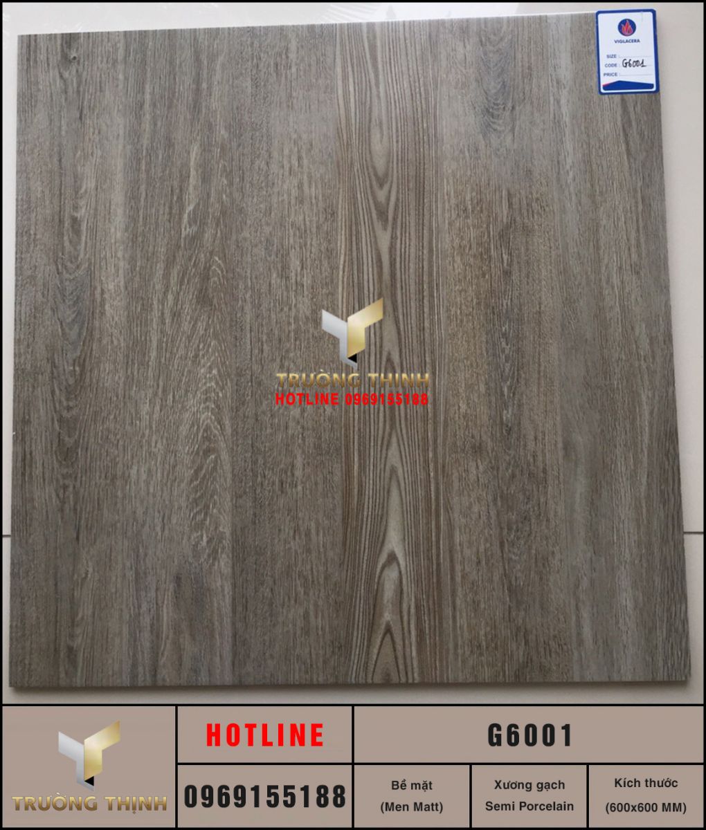 Gạch Lát Nền Vân Gỗ Xám 600x600 Viglacera G6001 – Vẻ Đẹp Hiện Đại Cho Mọi Không Gian