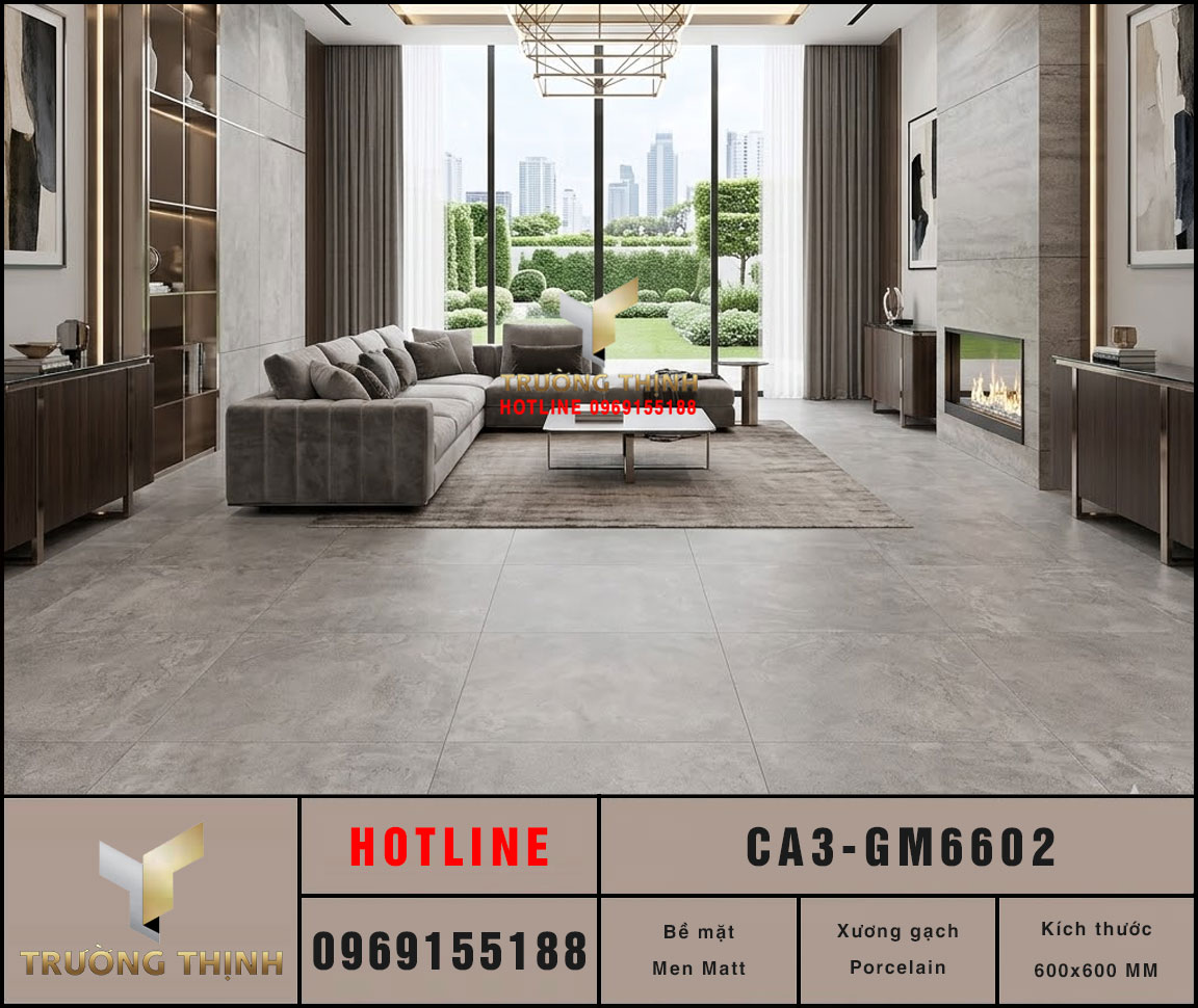 Gạch Lát Nền Vân Xi Măng Viglacera CA3-GM6602 600x600 - Giá Tốt