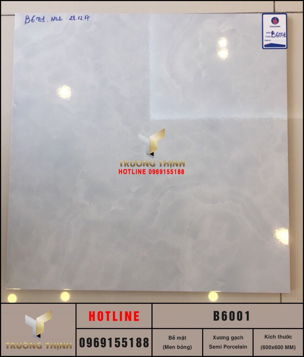 Gạch lát nền xương bán sứ men bóng Viglacera B6001 - Đẳng cấp cho mọi không gian