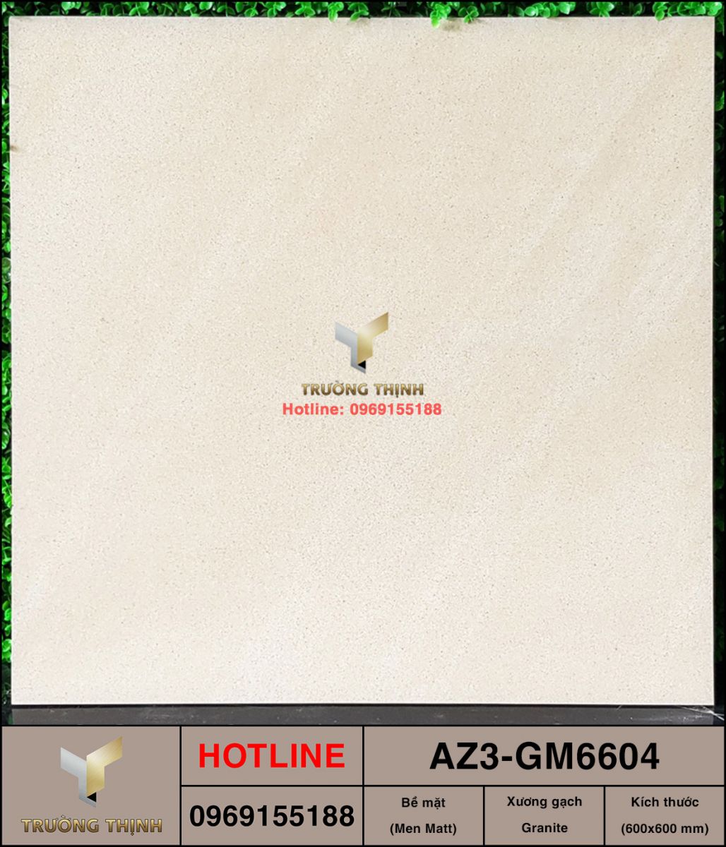Gạch lát sàn Porcelain 600x600 Viglacera AZ3-GM6604 cao cấp