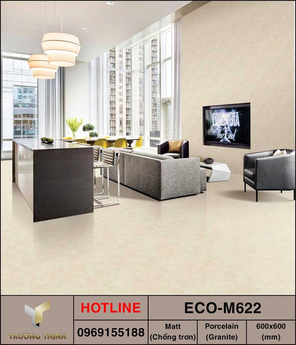 Ảnh mẫu 3D gạch lát nền 600x600 Viglacera ECO-M622