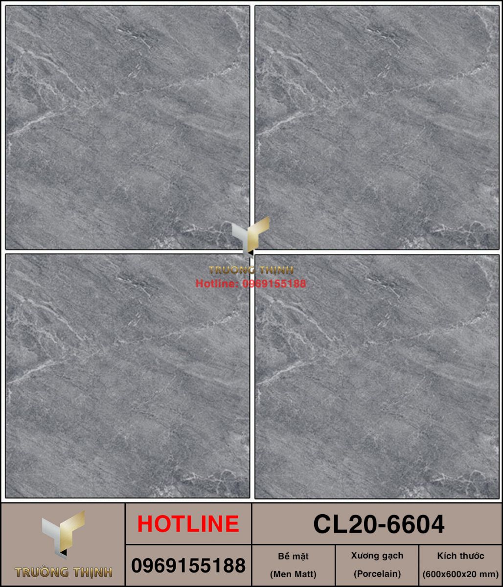 Gạch 600x600 Viglacera Cửu Long CL20-6604