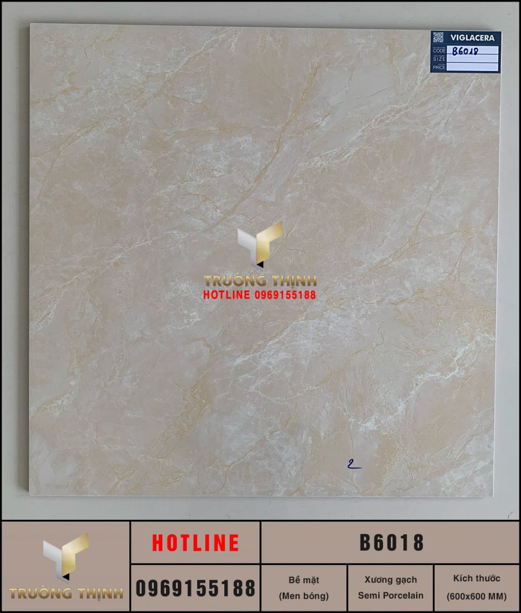Gạch Viglacera B6018 - Men Bóng Màu Be 600x600 | Mua Ngay Tại Trường Thịnh