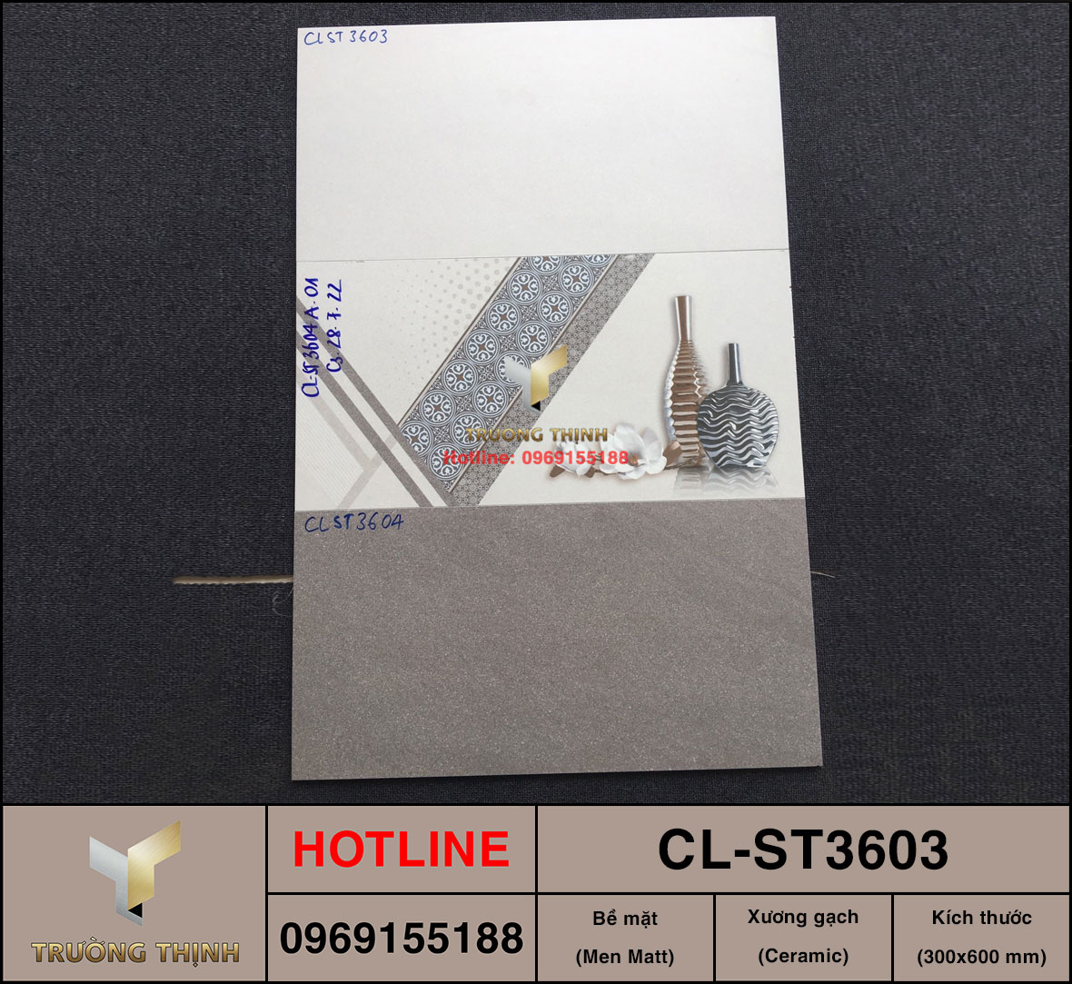 Gạch 300x600 Viglacera Cửu Long CL-ST3603