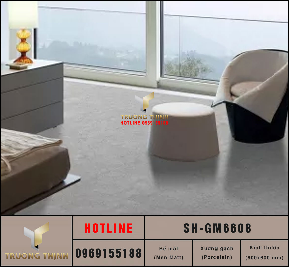 Gạch Porcelain vân đá Viglacera Sông Hồng SH-GM6608 vân đá