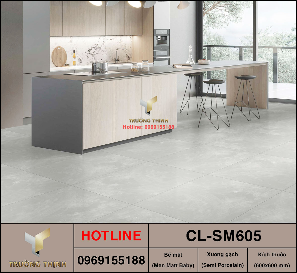 Gạch Vân Đá 600x600 Viglacera Cửu Long CL-SM605: Sang Trọng, Bền Bỉ
