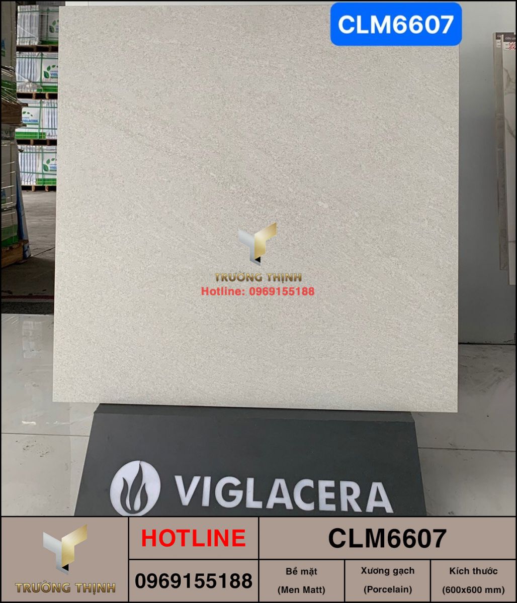 Gạch lát nền 600x600 Viglacera Cửu Long CLM6607