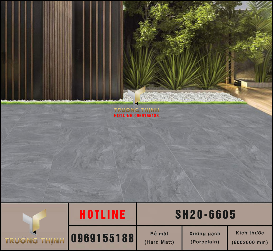 Gạch vân đá dày 2 phân 600x600 Viglacera Sông Hồng SH20-6605 cao cấp