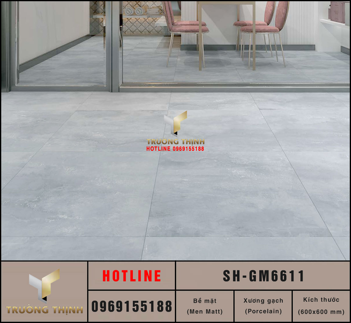Gạch vân xi măng 600x600 Viglacera Sông Hồng SH-GM6611 giá tốt