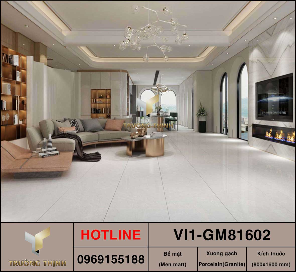 Gạch ốp lát khổ lớn xương đá 800x1600 Viglacera VI1-GM81602 - Giải pháp ốp lát hiện đại