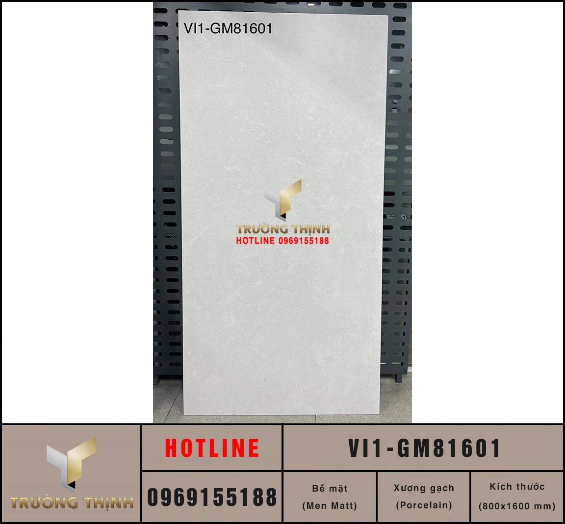 Gạch ốp lát tấm lớn 800x1600 Viglacera VI1-GM81601 vân xi măng
