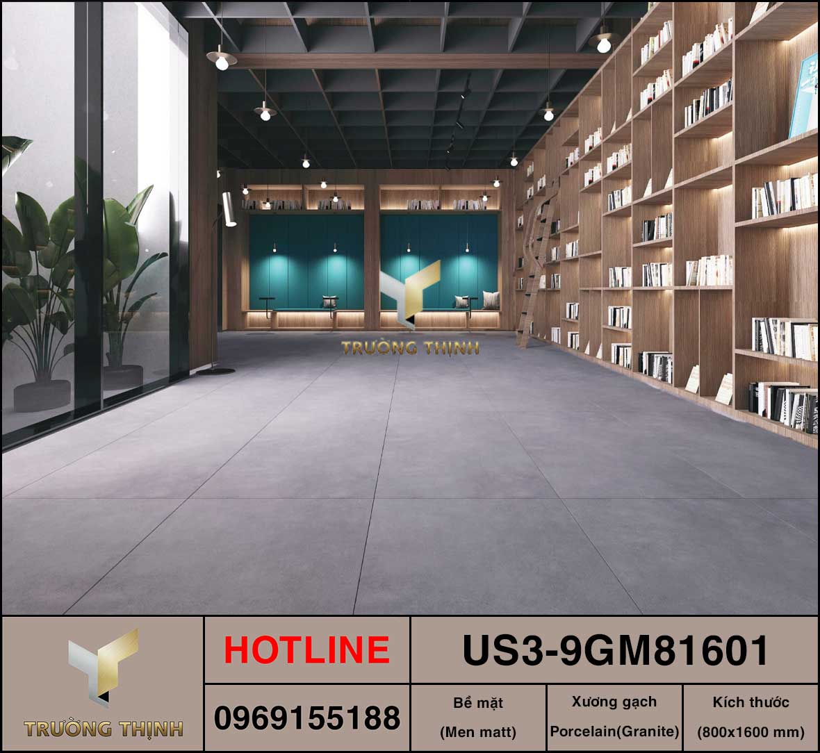 ạch ốp lát vân xi măng Viglacera US3-9GM81601: Kích thước 800x1600, sang trọng, bền bỉ