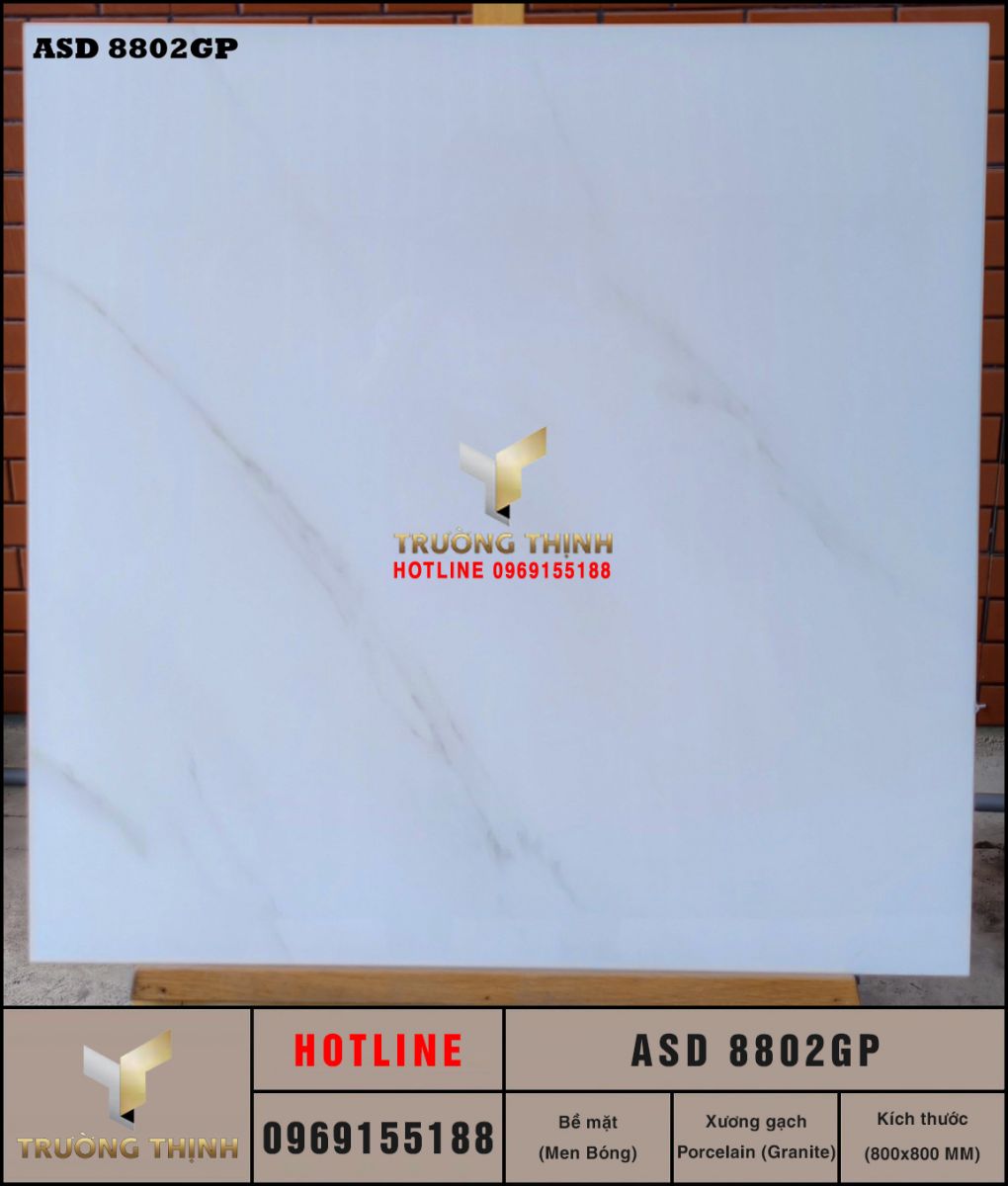Gạch Porcelain trắng vân mây Viglacera ASD8802GP giá rẻ