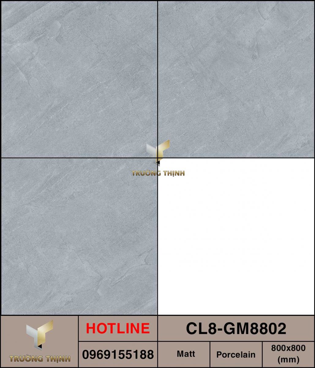 Ảnh mẫu gạch lát nền 800x800 Viglacera Cửu Long CL8-GM8802