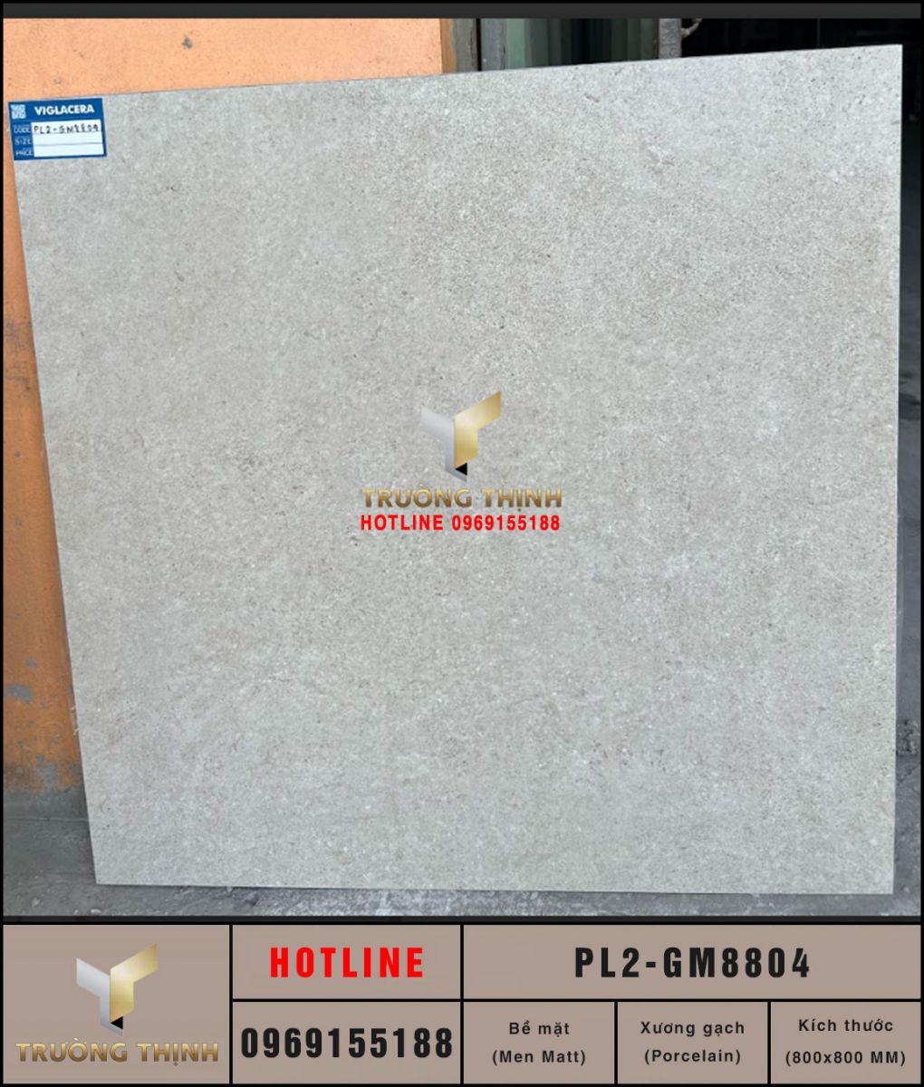 Gạch granite vân xi măng Viglacera Platinum PL2-GM8804 giá rẻ