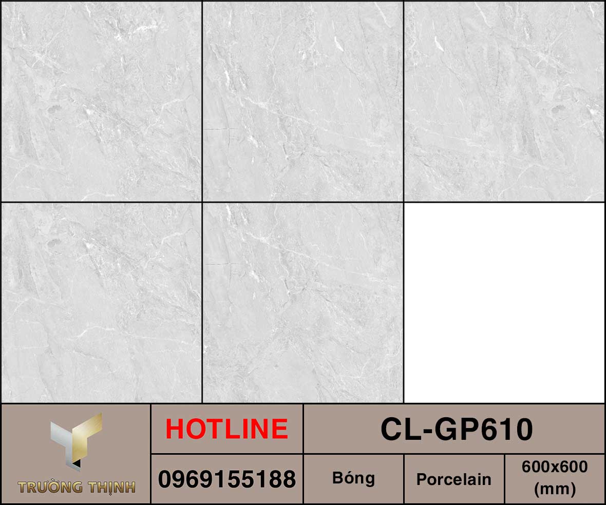 Ảnh mẫu gạch lát nền 600x600 Viglacera Cửu Long CL-GP610