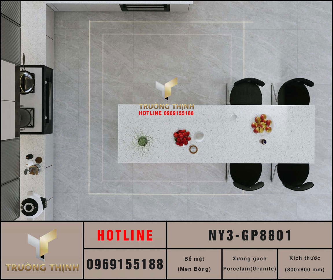 Gạch lát nền Porcelain men bóng vân đá Viglacera NY3-GP8801: Vẻ đẹp hiện đại từ BST United New York