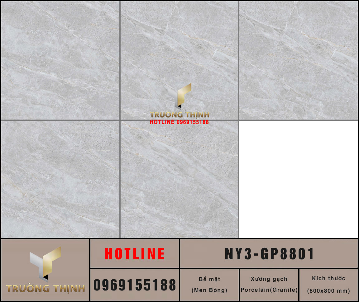 Gạch lát nền Porcelain men bóng vân đá Viglacera NY3-GP8801: Vẻ đẹp hiện đại từ BST United New York