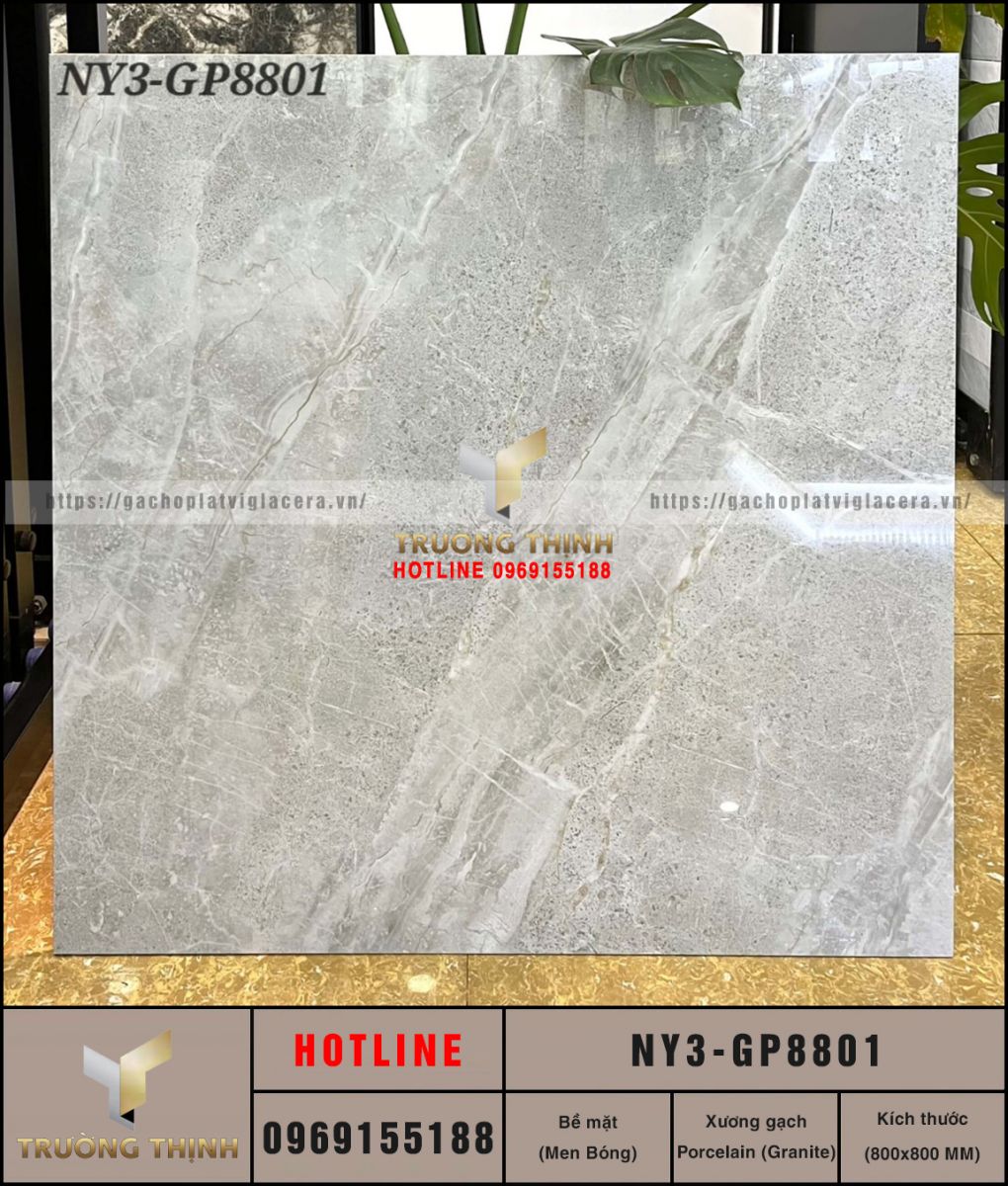 Gạch lát nền Porcelain men bóng vân đá Viglacera NY3-GP8801: Vẻ đẹp hiện đại từ BST United New York
