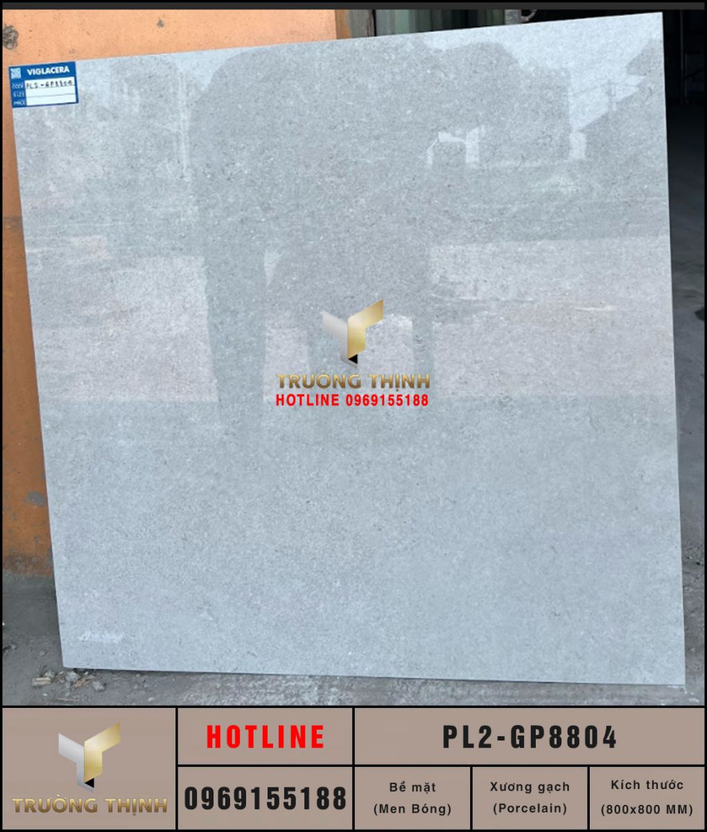 Gạch lát nền bóng kiếng Viglacera Platinum PL2-GP8804 vân xi măng