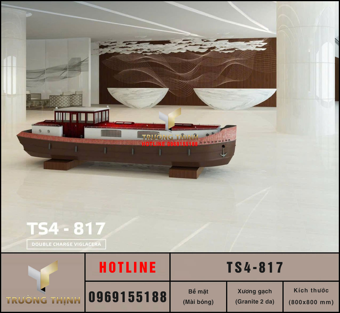 Gạch lát nền Granite 2 da vân đá 800x800 Viglacera TS4-817 | Sự lựa chọn hoàn hảo cho không gian đẳng cấp