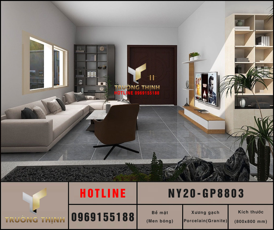 Gạch lát nền granite 800x800 Viglacera California NY20-GP8803: Vẻ đẹp thượng lưu cho mọi công trình
