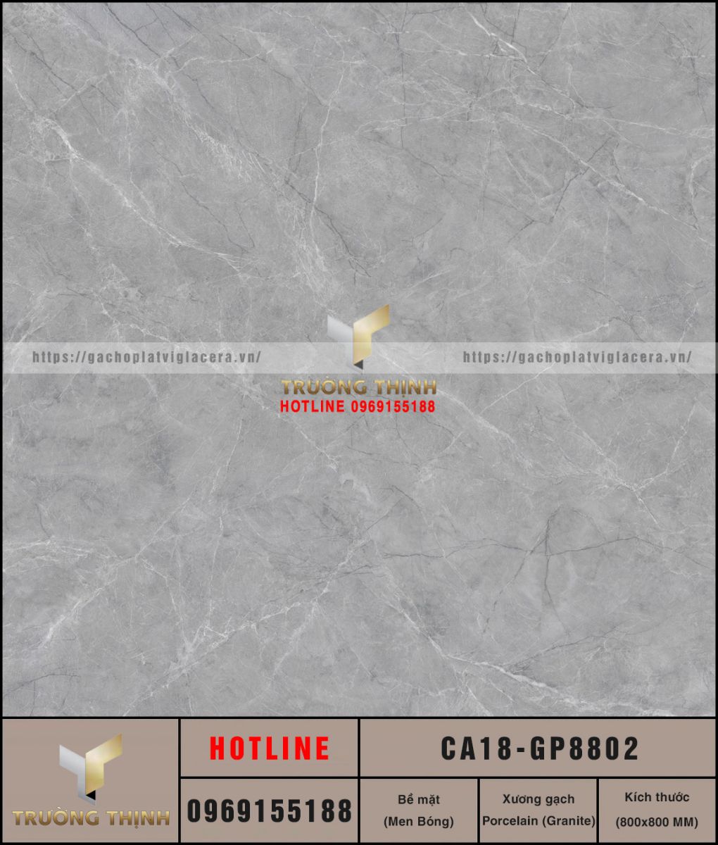 Gạch lát nền granite vân đá 800x800 Viglacera CA18-GP8802: Đẳng cấp không gian hiện đại