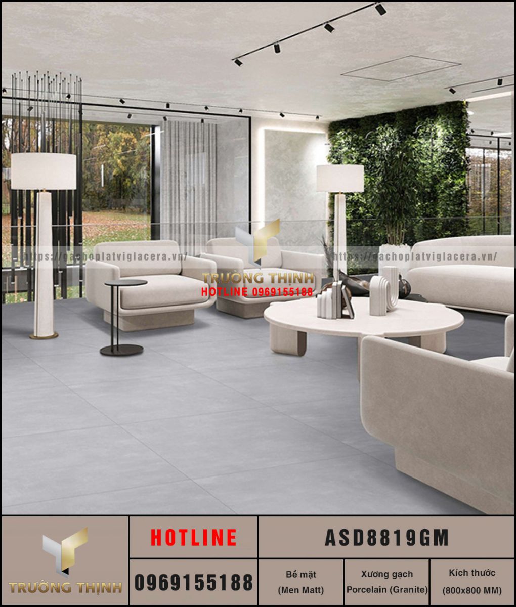 Gạch Lát Nền Granite Giả Xi Măng 800x800 Viglacera ASD8819GM – Đẳng Cấp Hiện Đại Cho Không Gian