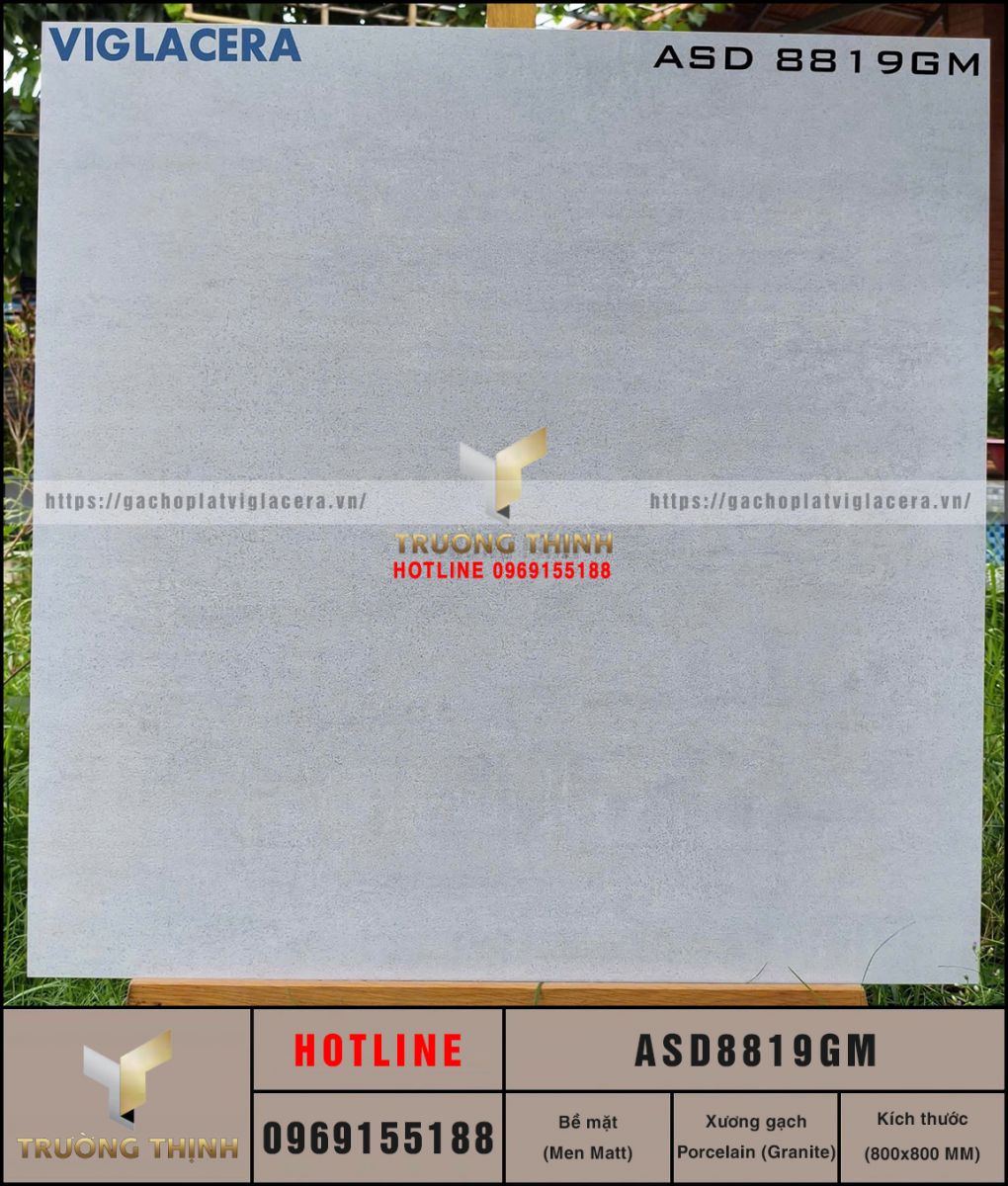 Gạch Lát Nền Granite Giả Xi Măng 800x800 Viglacera ASD8819GM – Đẳng Cấp Hiện Đại Cho Không Gian