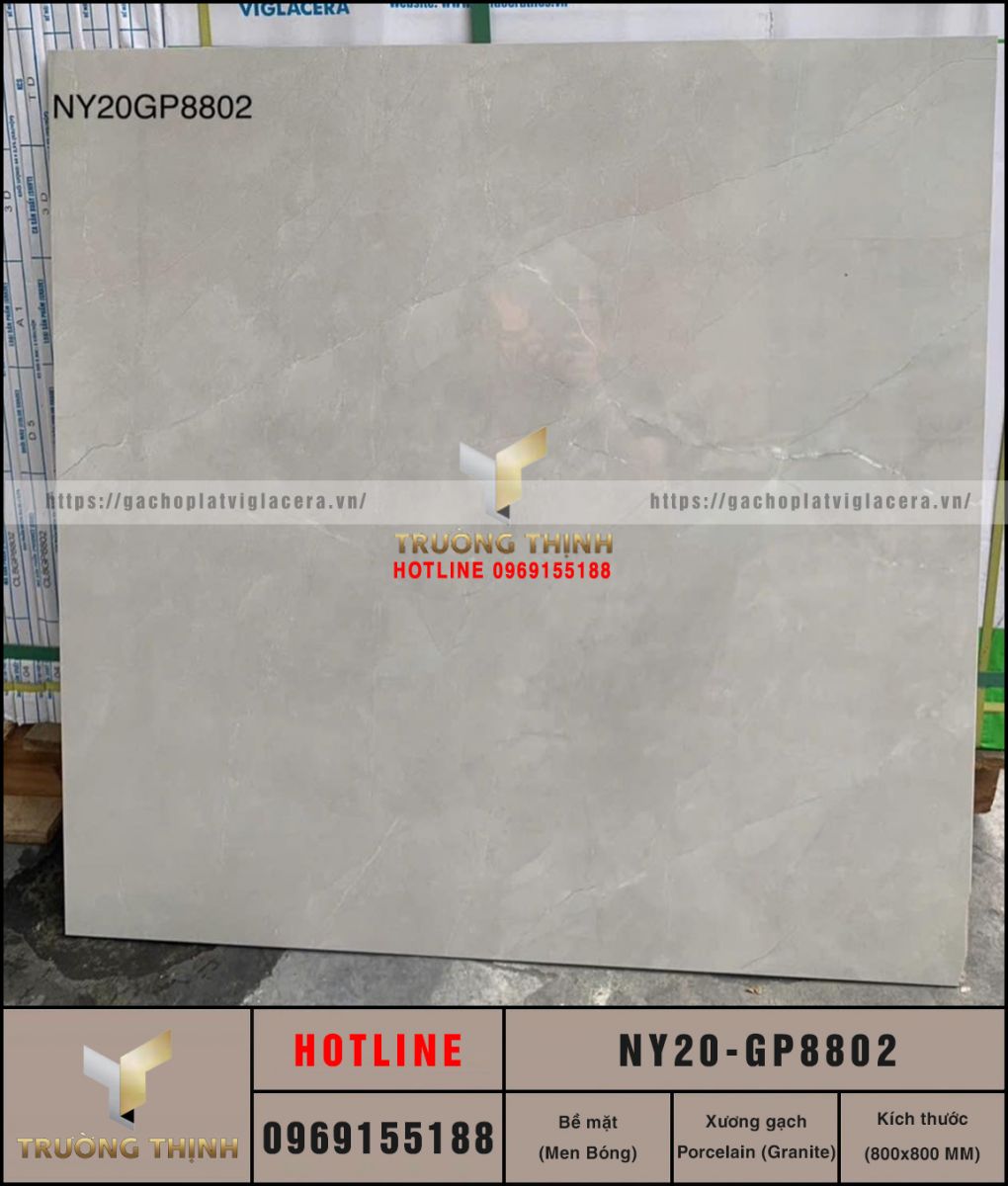 Gạch Viglacera NY20-GP8802 80x80 Ghi Xám – Đẳng Cấp California