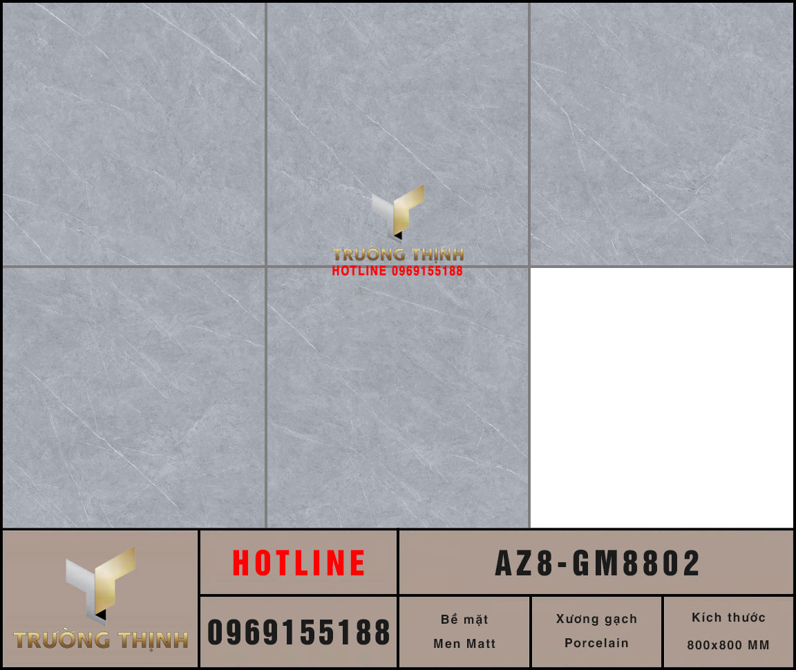 Gạch lát nền granite men Matt chống trơn 800x800 Viglacera AZ8-GM8802: Đẳng cấp kiến trúc hiện đại