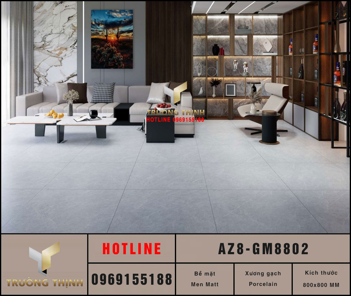 Gạch lát nền Viglacera AZ8-GM8802 800x800 Men Matt Chống Trơn Giá Tốt