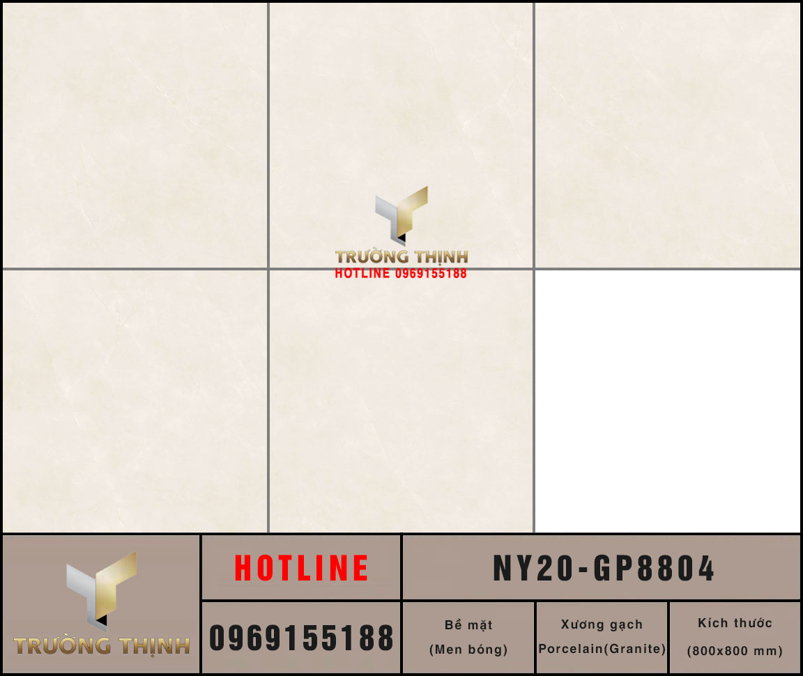 Gạch lát nền granite men bóng 800x800 Viglacera NY20-GP8804 – Vẻ đẹp tinh tế từ Bộ sưu tập California