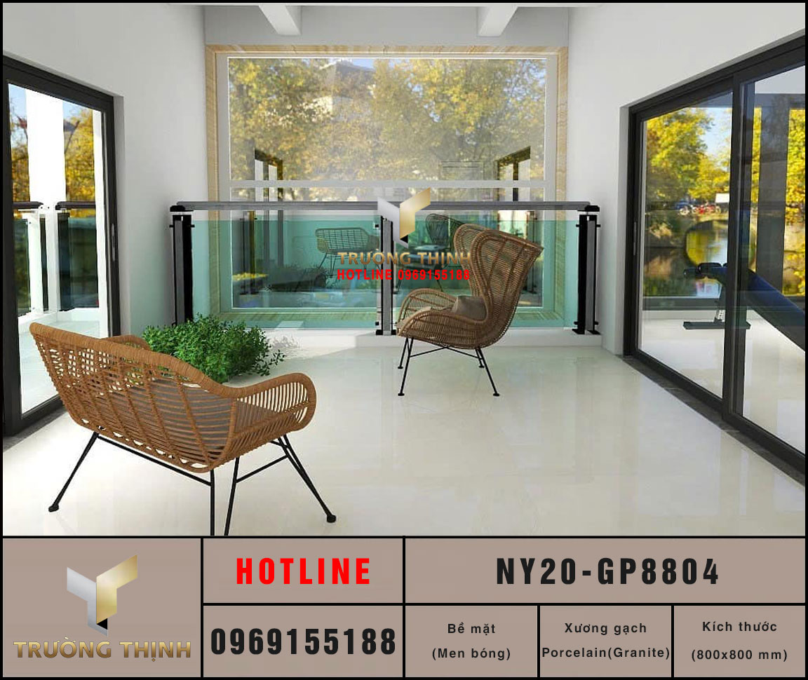 Gạch lát nền granite men bóng 800x800 Viglacera NY20-GP8804 – Vẻ đẹp tinh tế từ Bộ sưu tập California