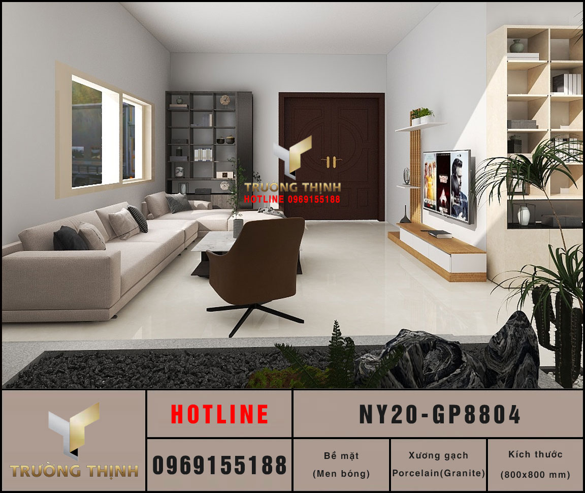 Gạch lát nền granite men bóng 800x800 Viglacera NY20-GP8804 – Vẻ đẹp tinh tế từ Bộ sưu tập California