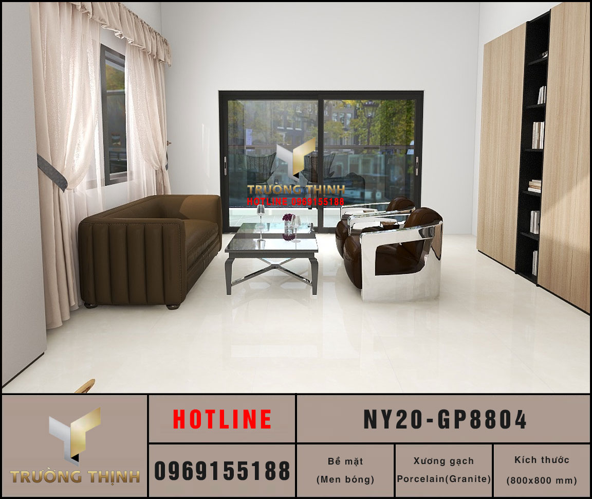 Gạch lát nền granite men bóng 800x800 Viglacera NY20-GP8804 – Vẻ đẹp tinh tế từ Bộ sưu tập California