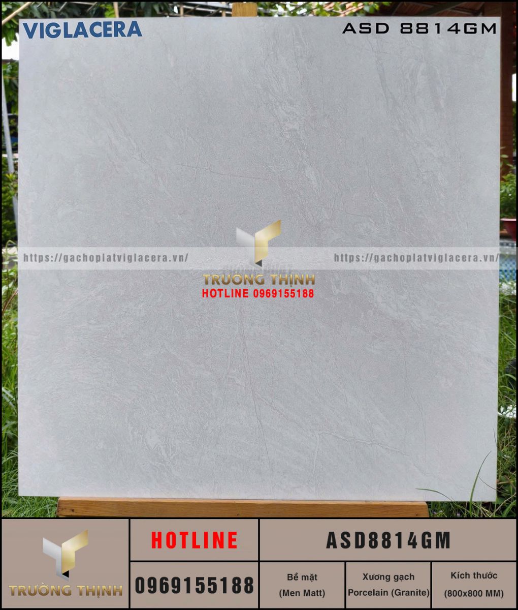 Gạch lát nền granite vân đá 800x800 Viglacera ASD8814GM - Giá Tốt