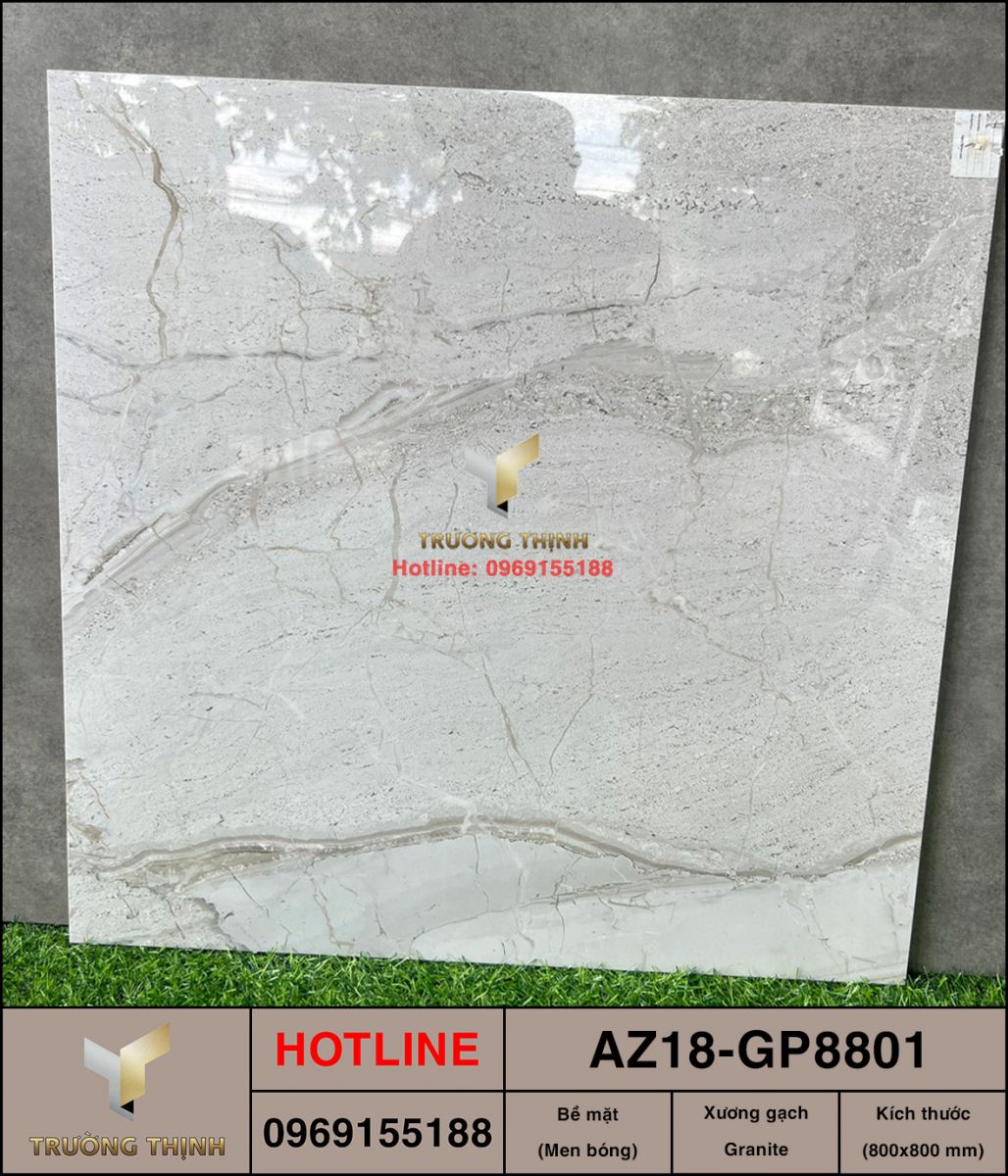 Gạch lát nền vân đá 800x800 Viglacera AZ18-GP8801 chính hãng, cao cấp | Trường Thịnh