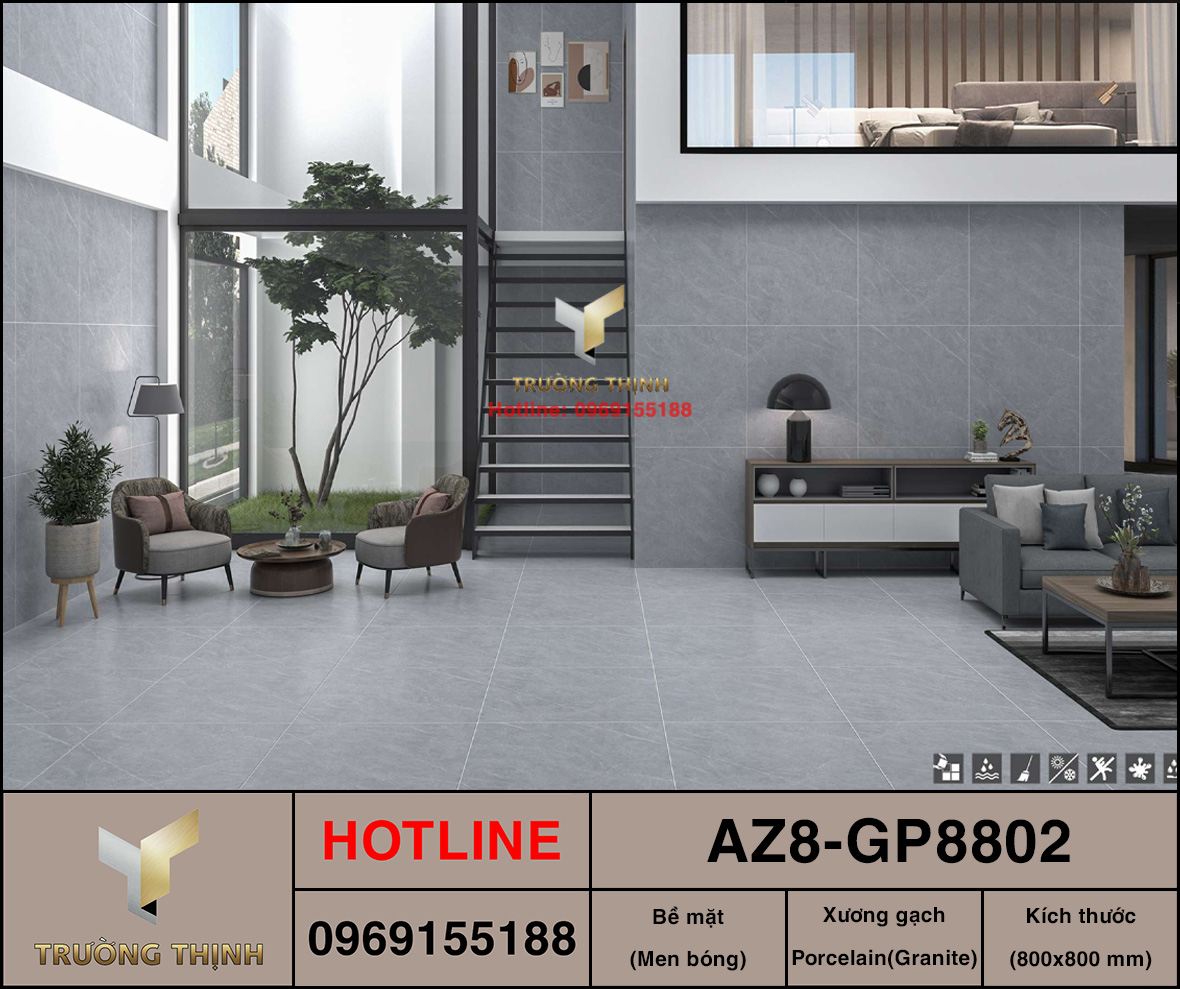 Gạch lát nền 800x800 Viglacera United Arizona AZ8-GP8802