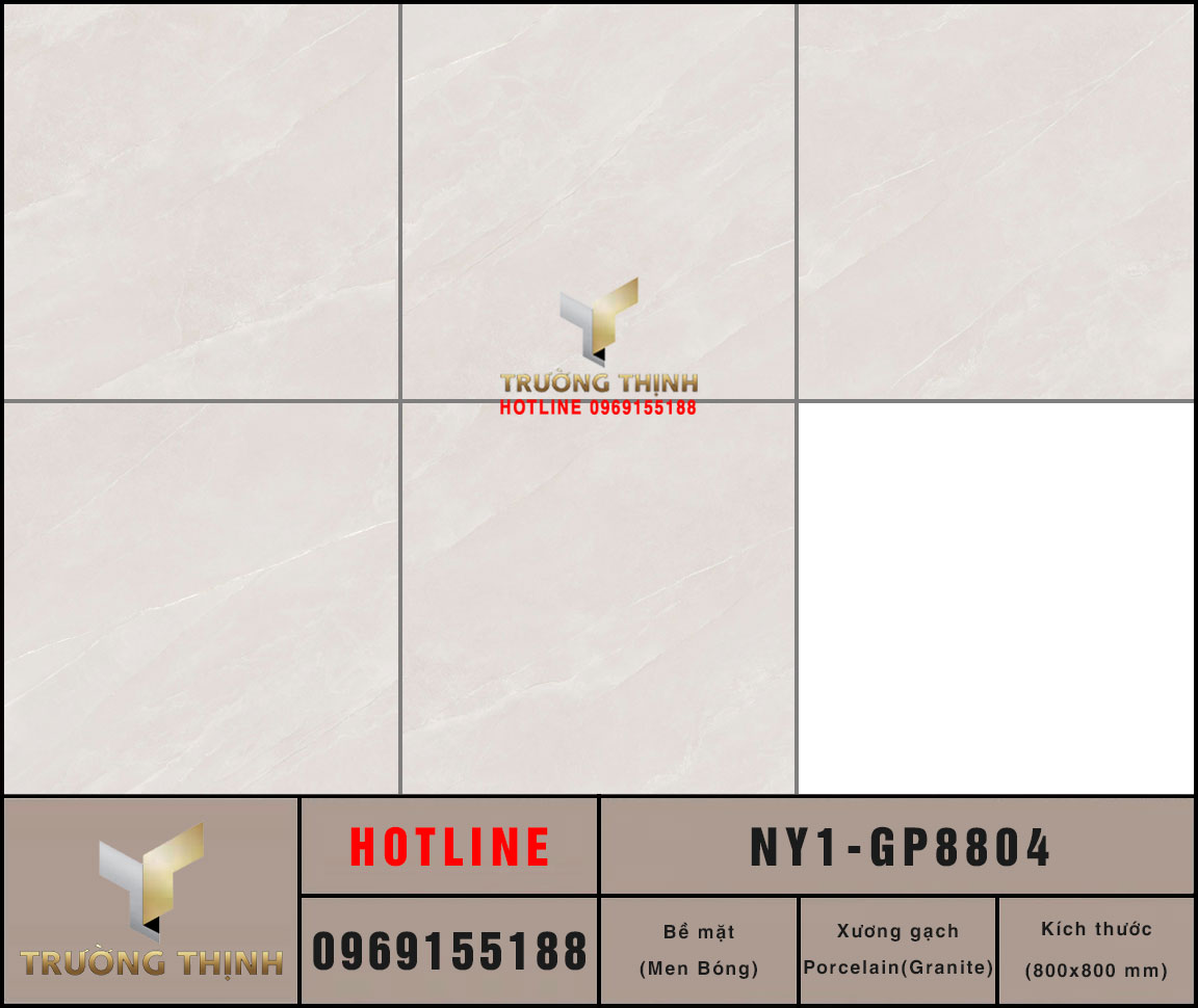 Gạch lát nền vân đá màu ghi hồng Viglacera NY1-GP8804: Đỉnh cao sang trọng cho không gian hiện đại